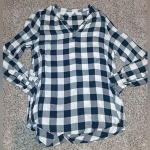 Plaid Tunic Length Shirt